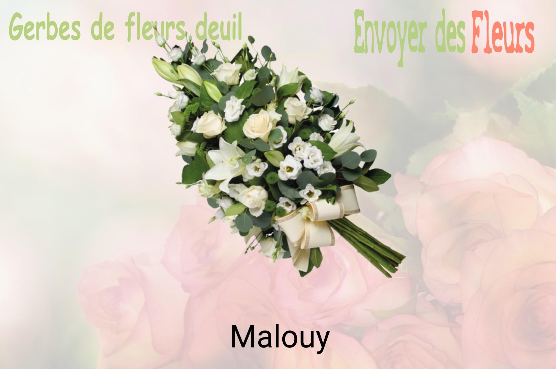 Gerbe de fleurs de deuil livrée à Malouy